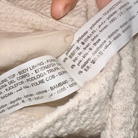 NWT Zara Cream Textured Cropped Jacket Gold Buttons Bloggers Fave Womens Size M - Picture 9 of 11